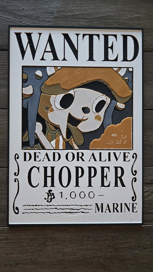 Chopper Wanted Poster – 3D-Printed HueForge Wall Art