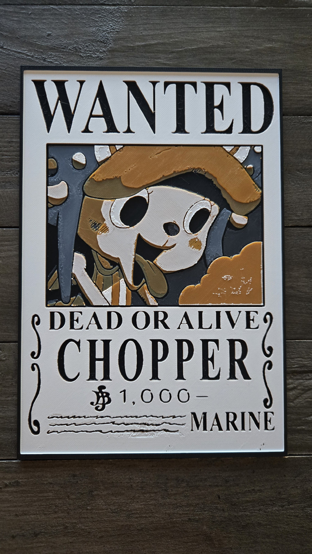 Chopper Wanted Poster – 3D-Printed HueForge Wall Art
