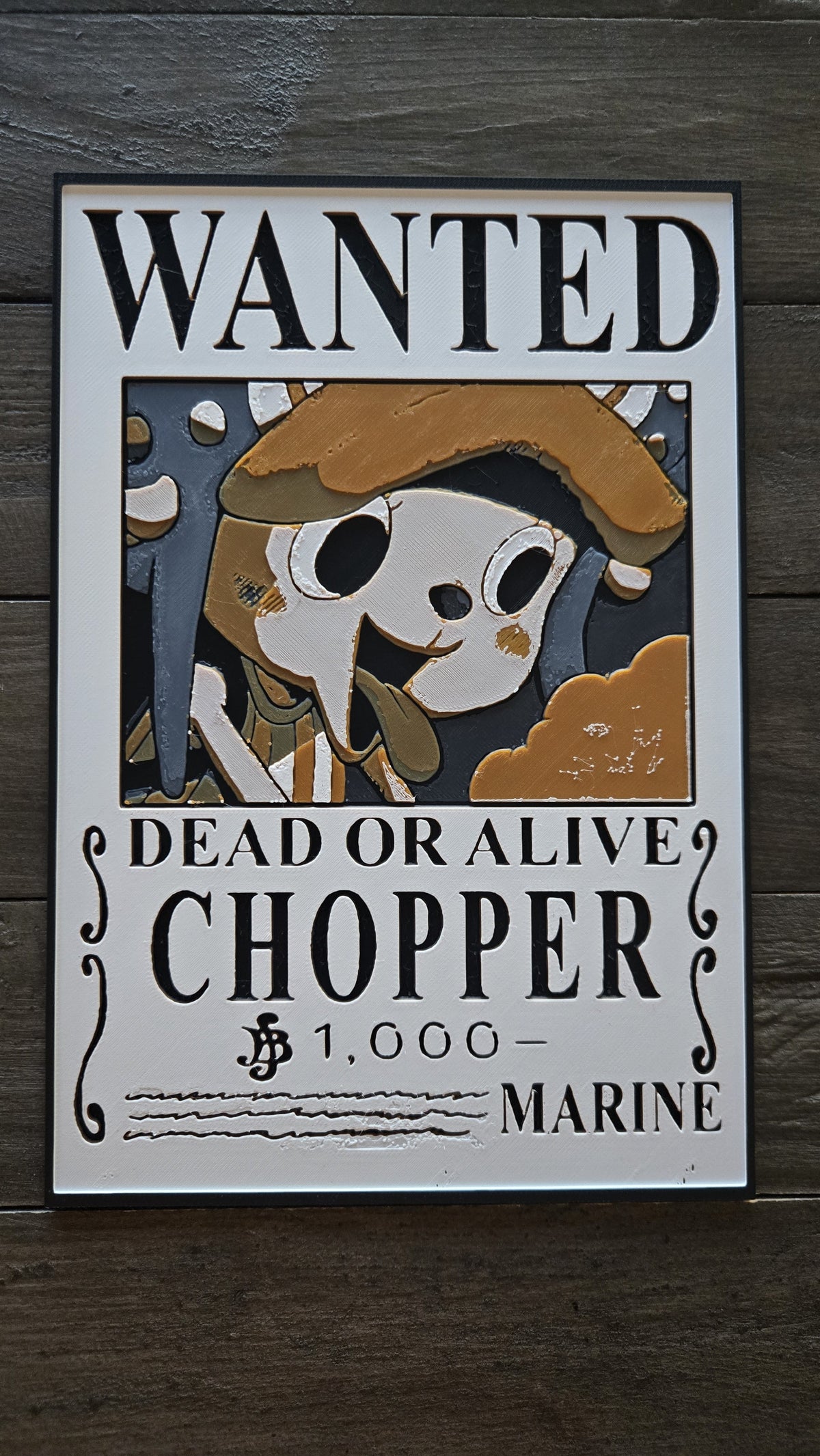 Chopper Wanted Poster – 3D-Printed HueForge Wall Art