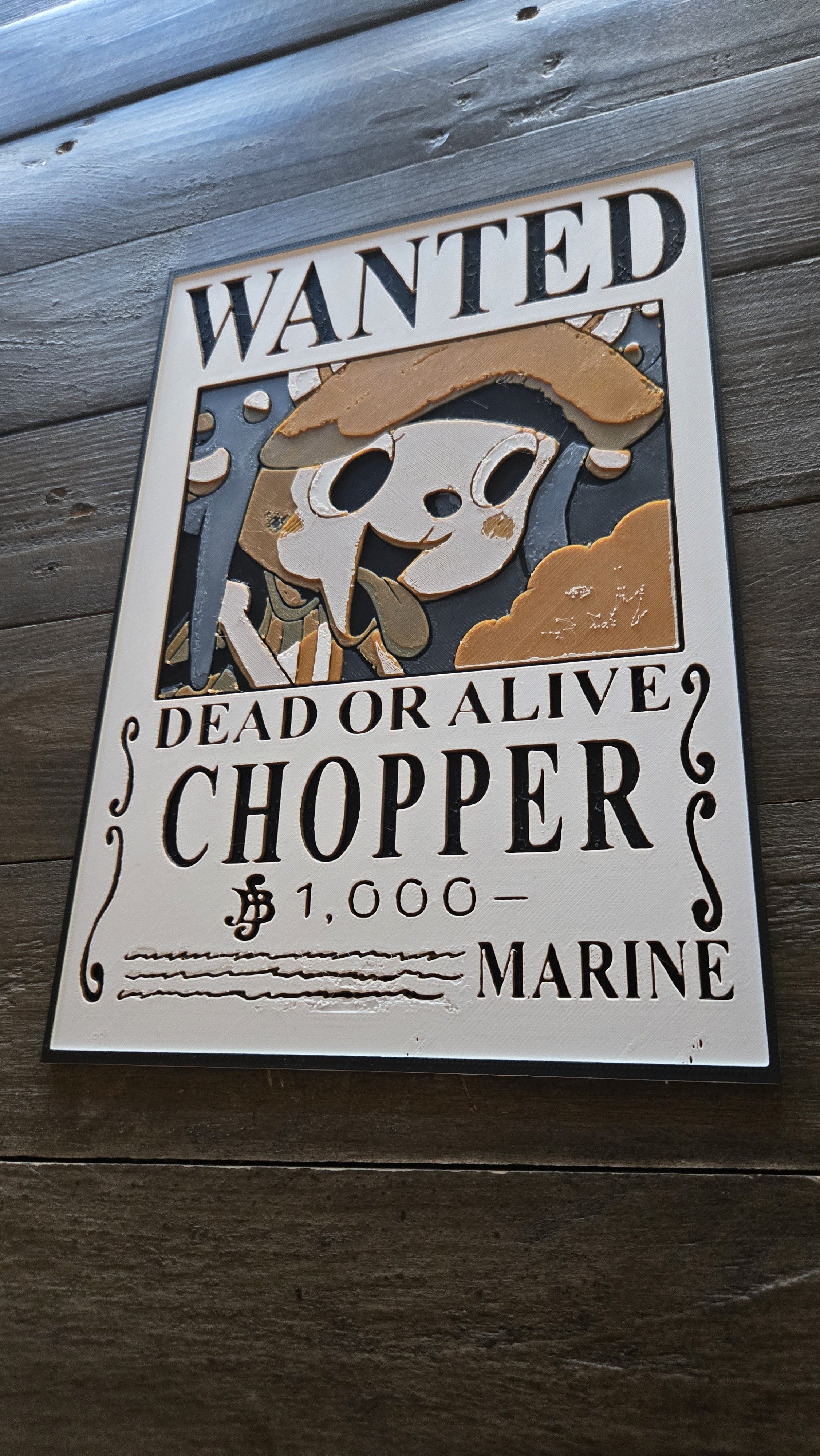 Chopper Wanted Poster – 3D-Printed HueForge Wall Art