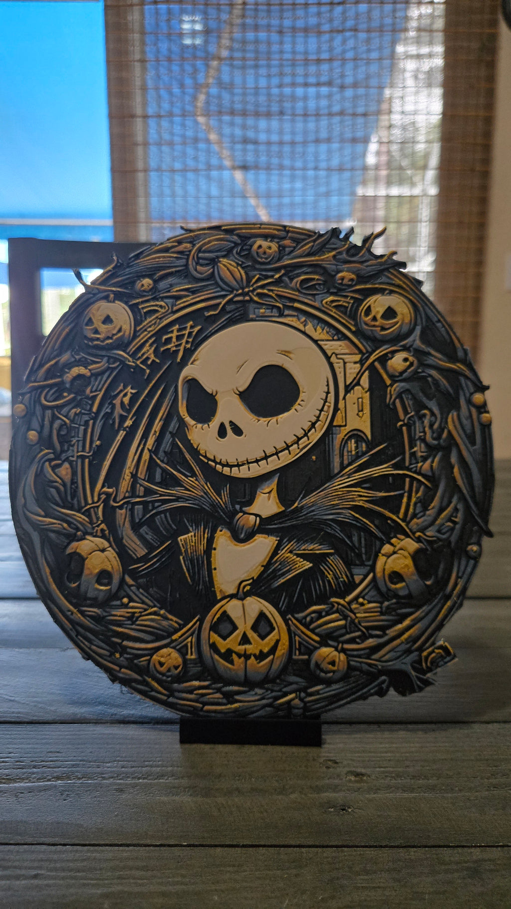 Jack Skellington Halloween Town – Circular 3D-Printed HueForge Art
