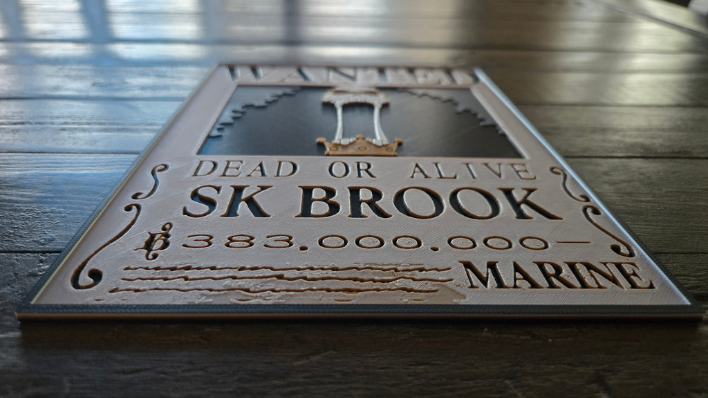 Soul King Brook Wanted Poster – One Piece 3D-Printed HueForge Art