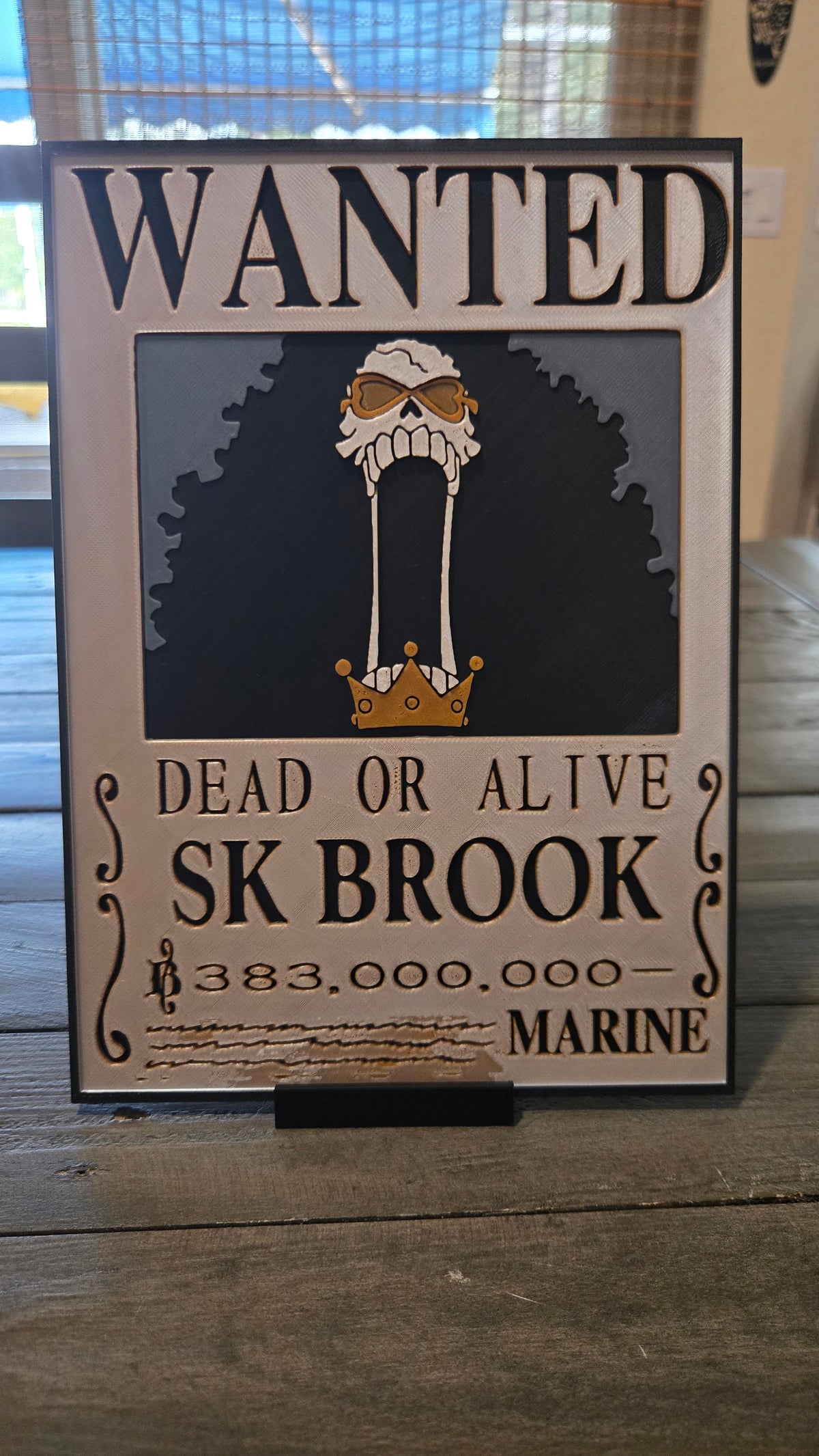 Soul King Brook Wanted Poster – One Piece 3D-Printed HueForge Art
