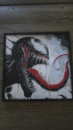 Venom Symbiote Portrait – 3D-Printed HueForge Art