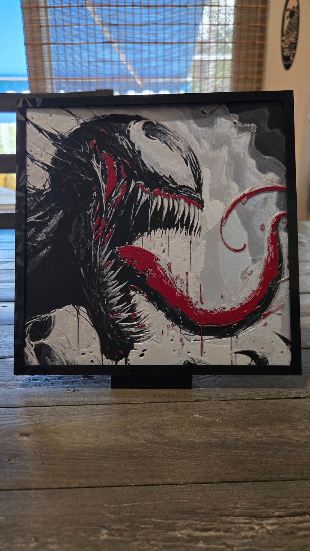 Venom Symbiote Portrait – 3D-Printed HueForge Art