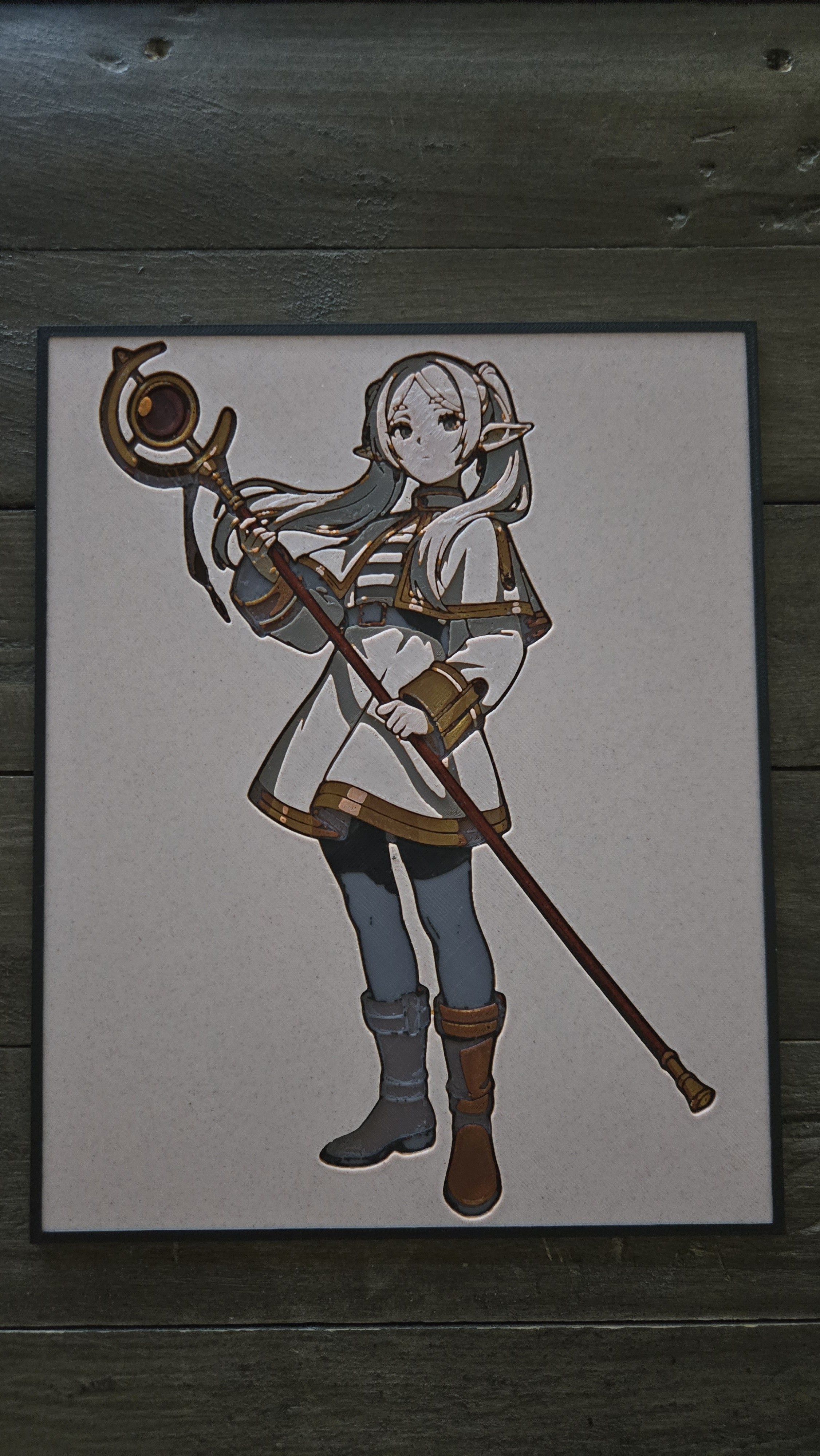 Frieren Elf Mage – 3D-Printed HueForge Art
