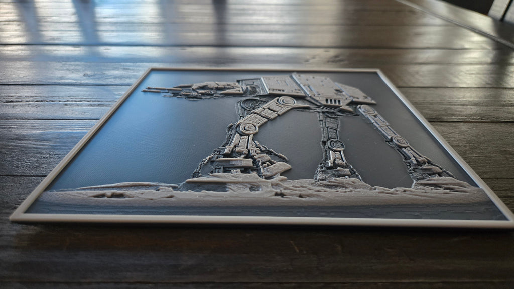 Star Wars AT-AT Walker – Battle of Hoth 3D-Printed HueForge Art