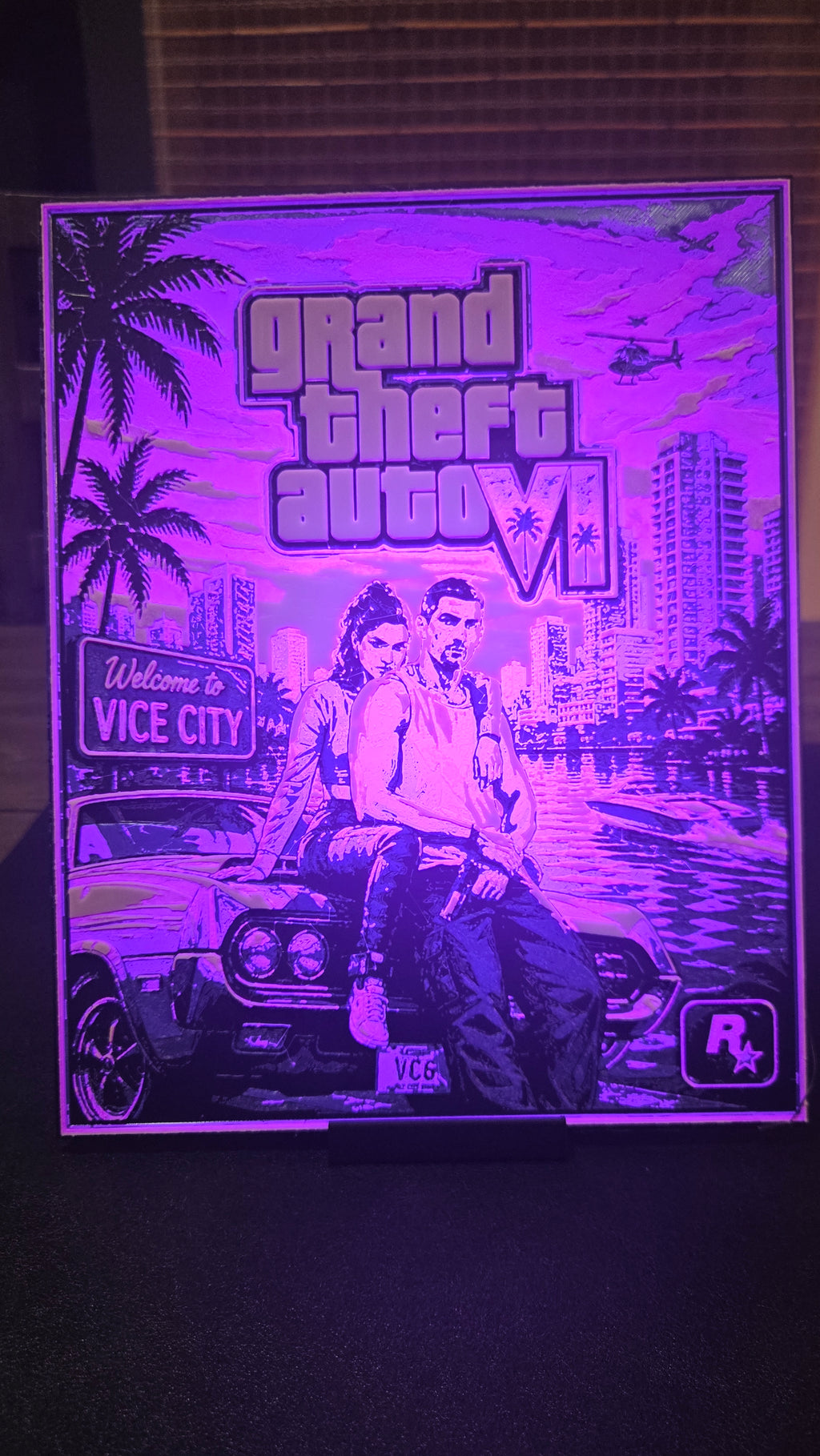 Grand Theft Auto VI Vice City – UV-Reactive HueForge Art
