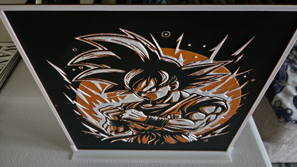 Dragon Ball Goku Warrior – UV-Reactive HueForge Art