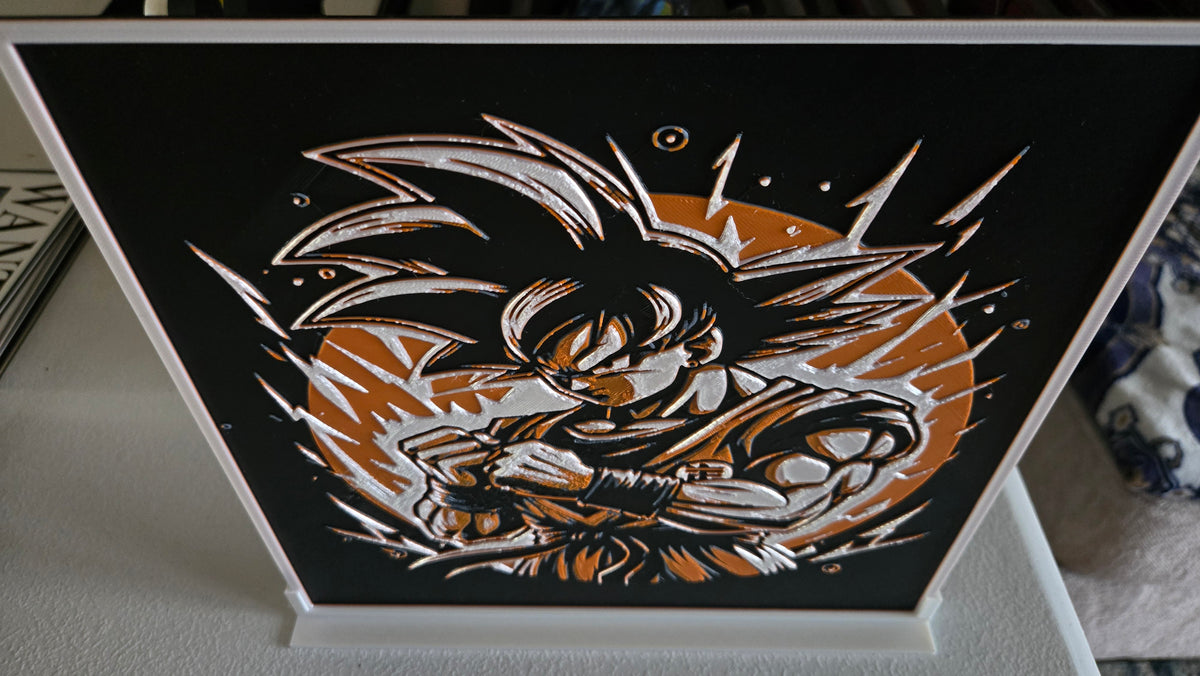 Dragon Ball Goku Warrior – UV-Reactive HueForge Art