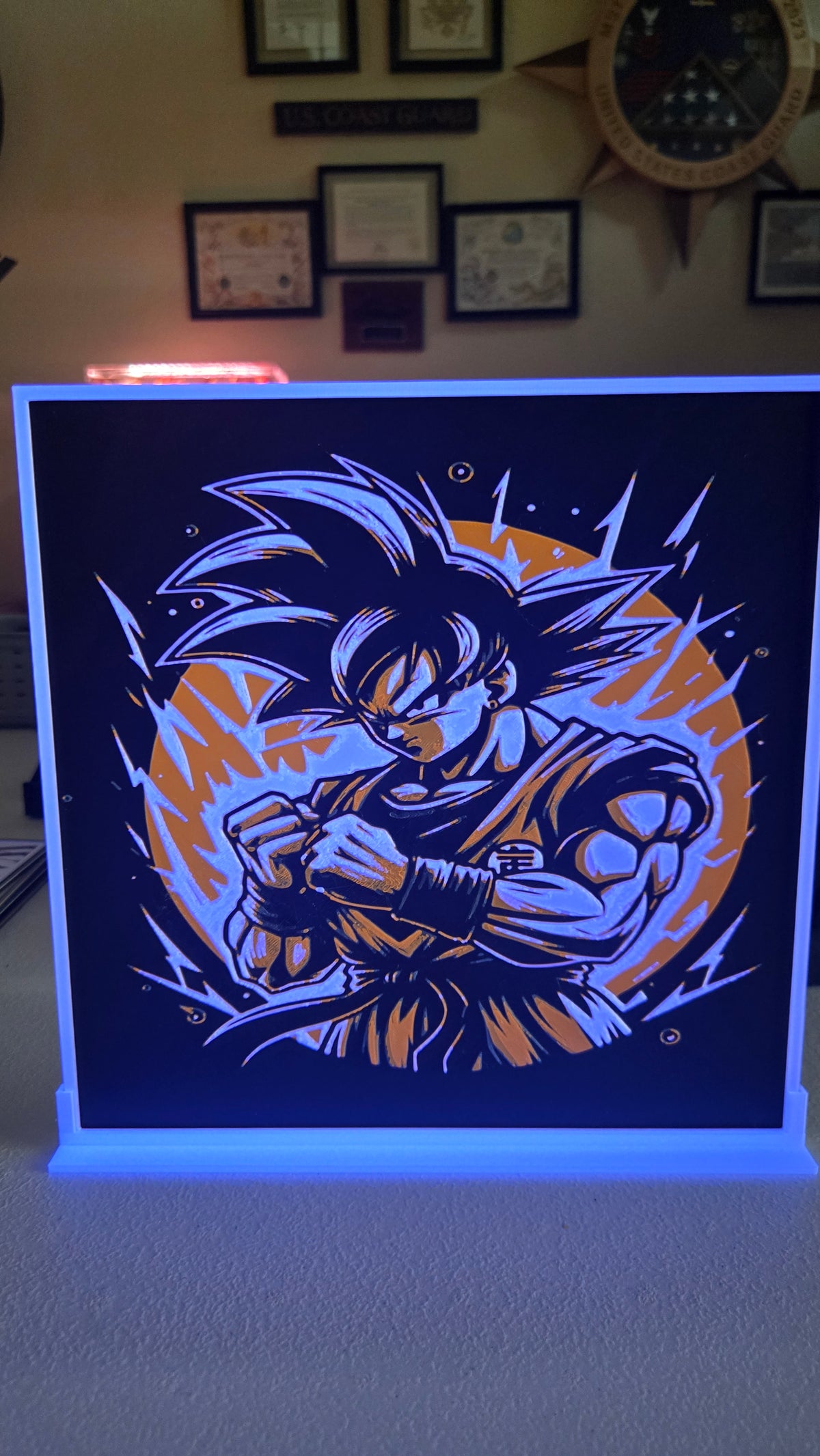 Dragon Ball Goku Warrior – UV-Reactive HueForge Art