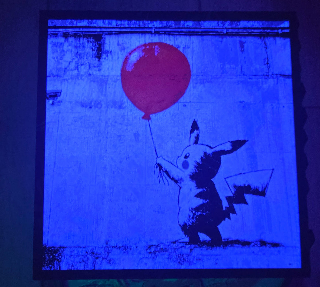 Pikachu Red Balloon Street Art – UV-Reactive HueForge Print