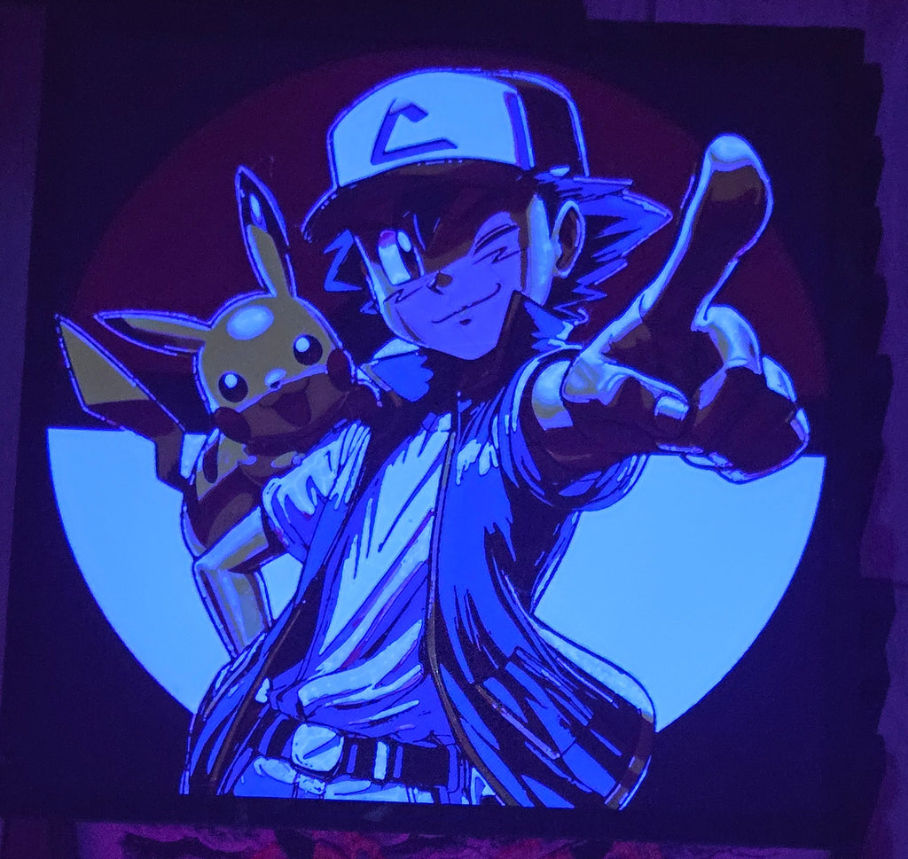 Pokémon Ash & Pikachu – UV-Reactive HueForge Art
