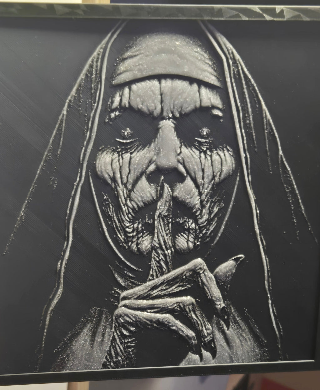 The Nun Valak – Glow-in-the-Dark Horror HueForge Art