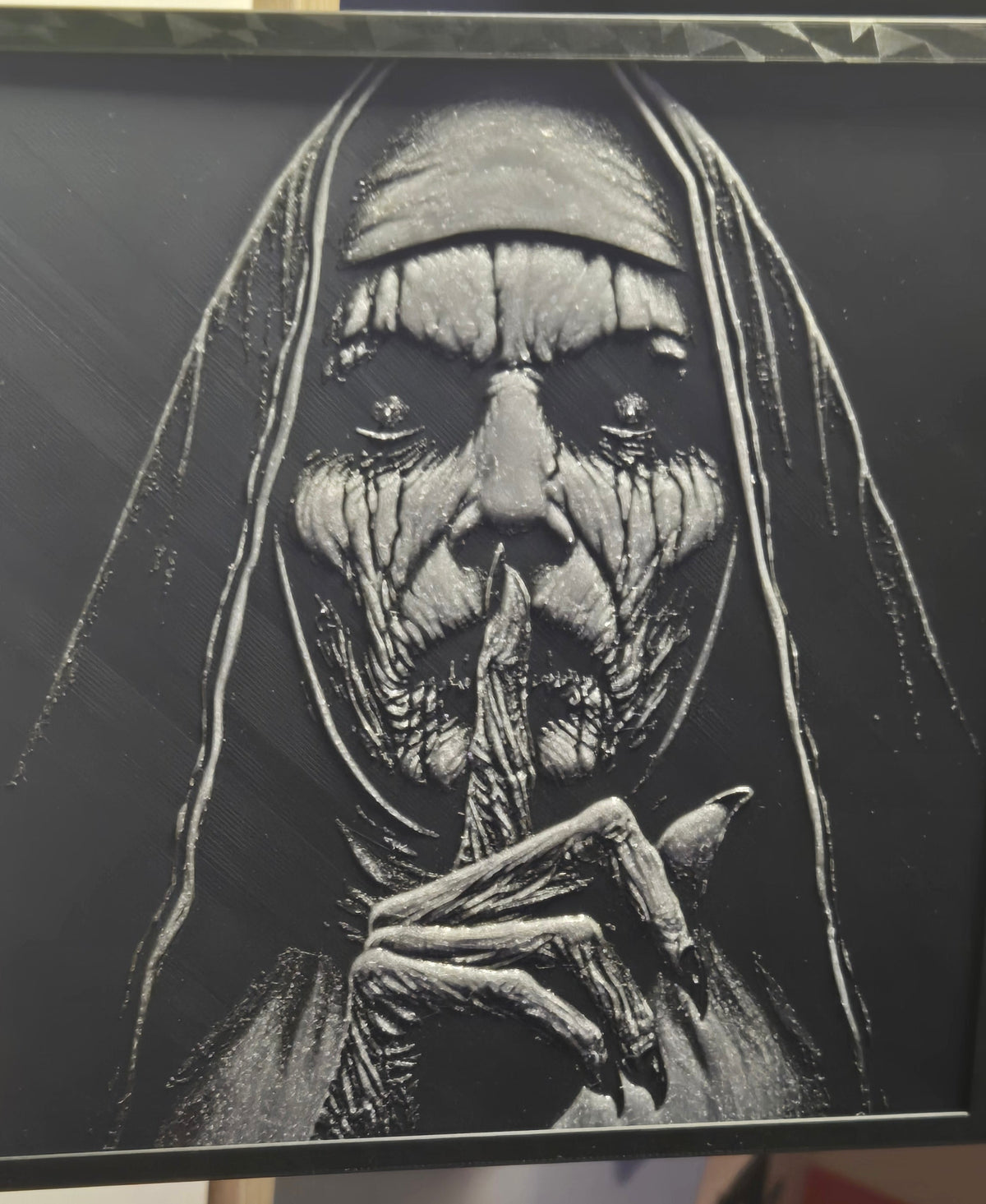 The Nun Valak – Glow-in-the-Dark Horror HueForge Art