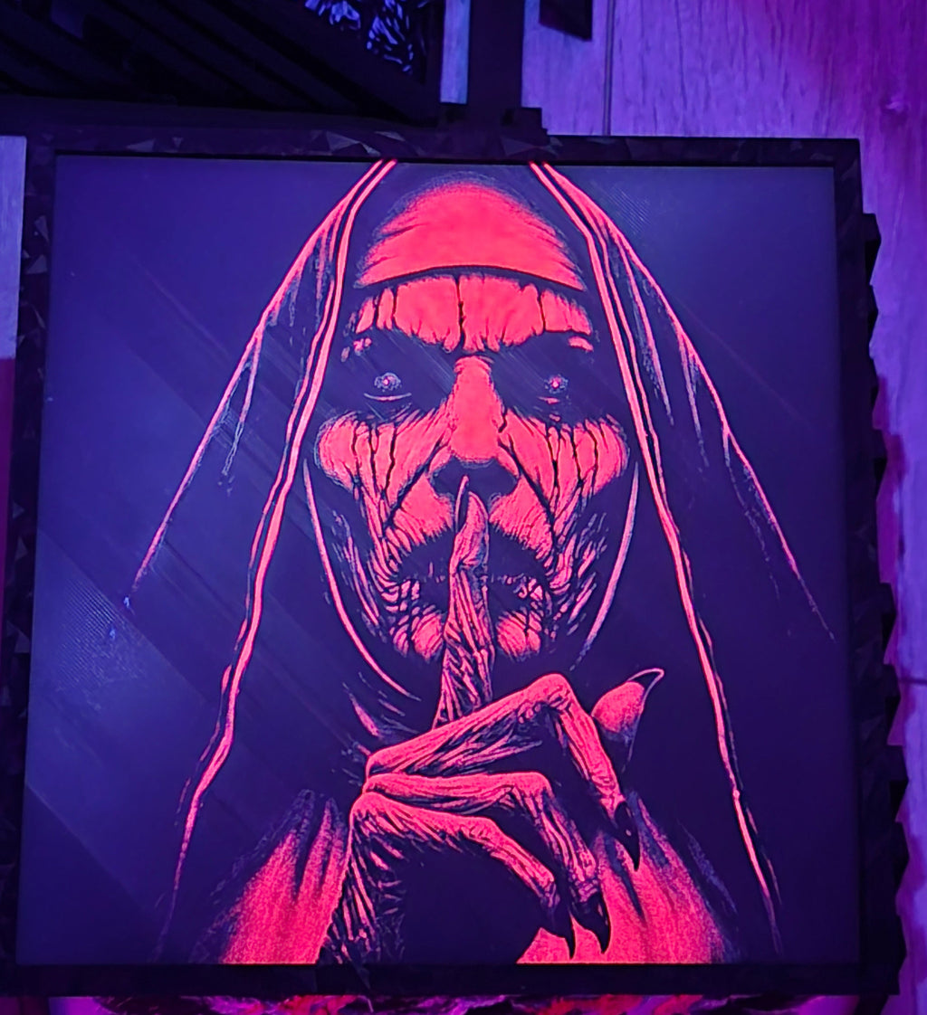 The Nun Valak – Glow-in-the-Dark Horror HueForge Art