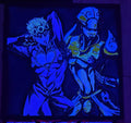 JoJo’s Bizarre Adventure Giorno & Gold Experience – Framed UV-Reactive HueForge Art