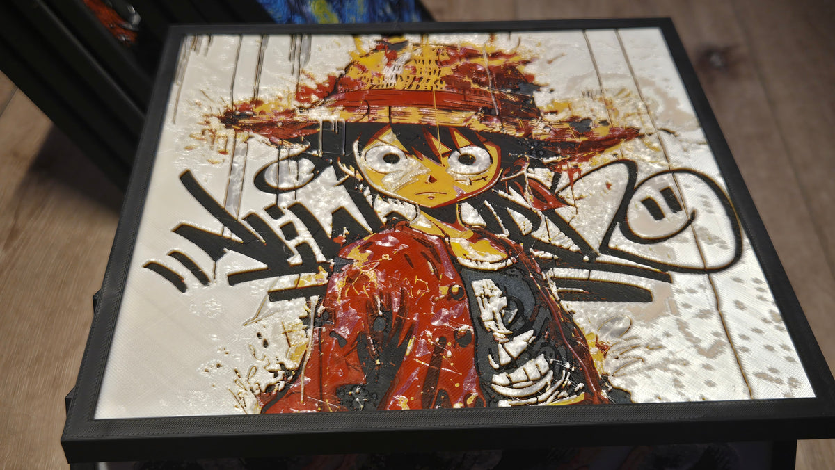One Piece Monkey D. Luffy – Framed UV-Reactive HueForge Art
