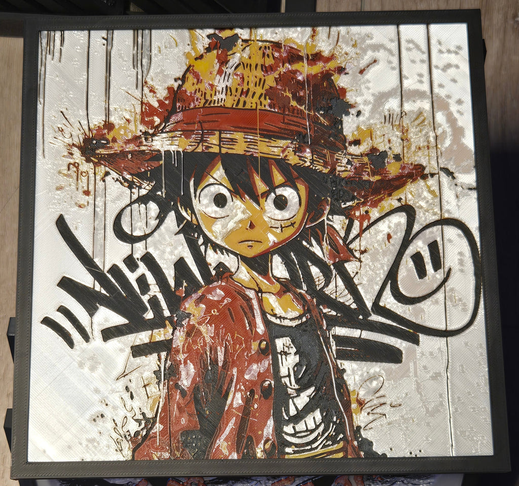 One Piece Monkey D. Luffy – Framed UV-Reactive HueForge Art
