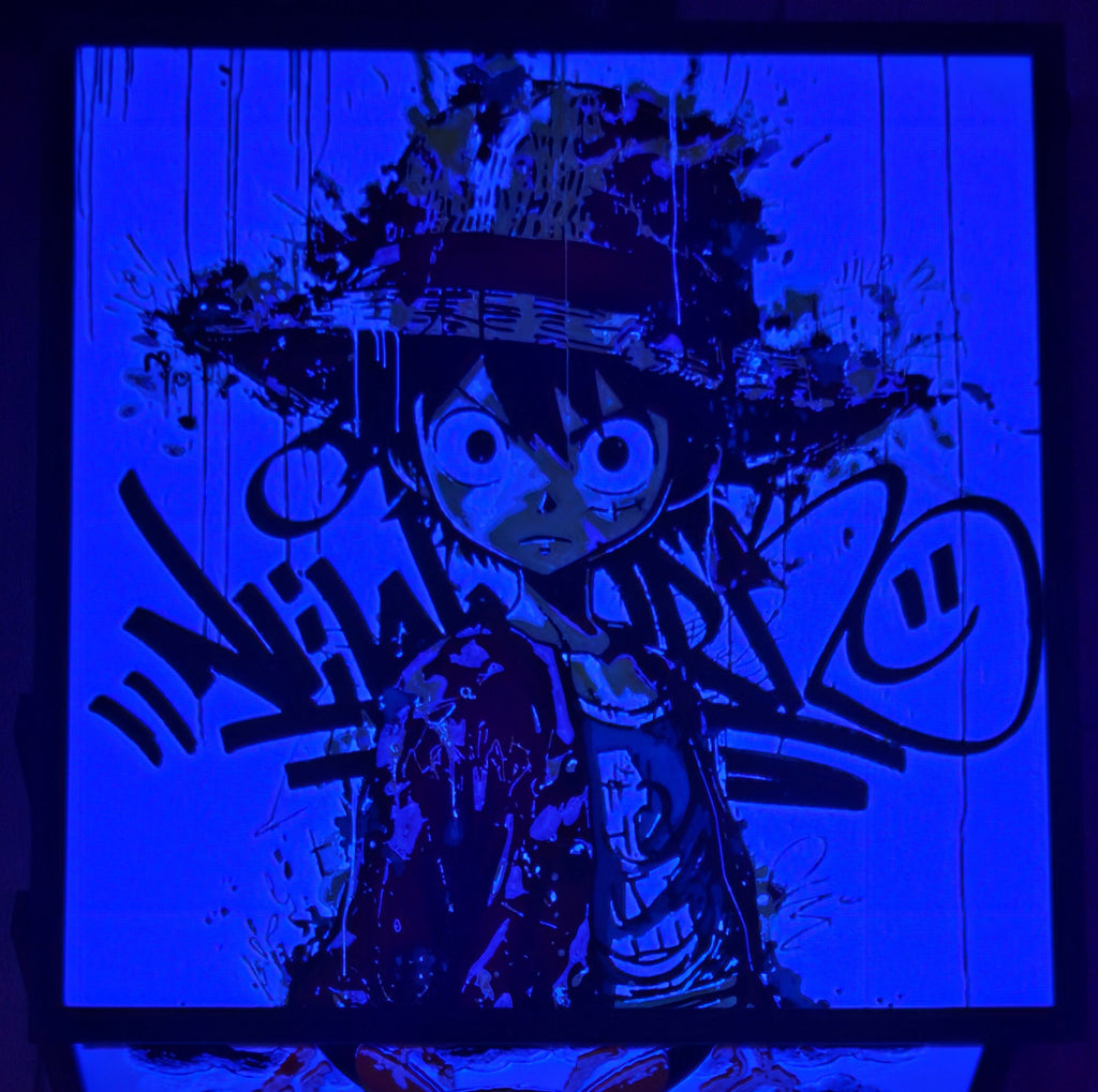 One Piece Monkey D. Luffy – Framed UV-Reactive HueForge Art