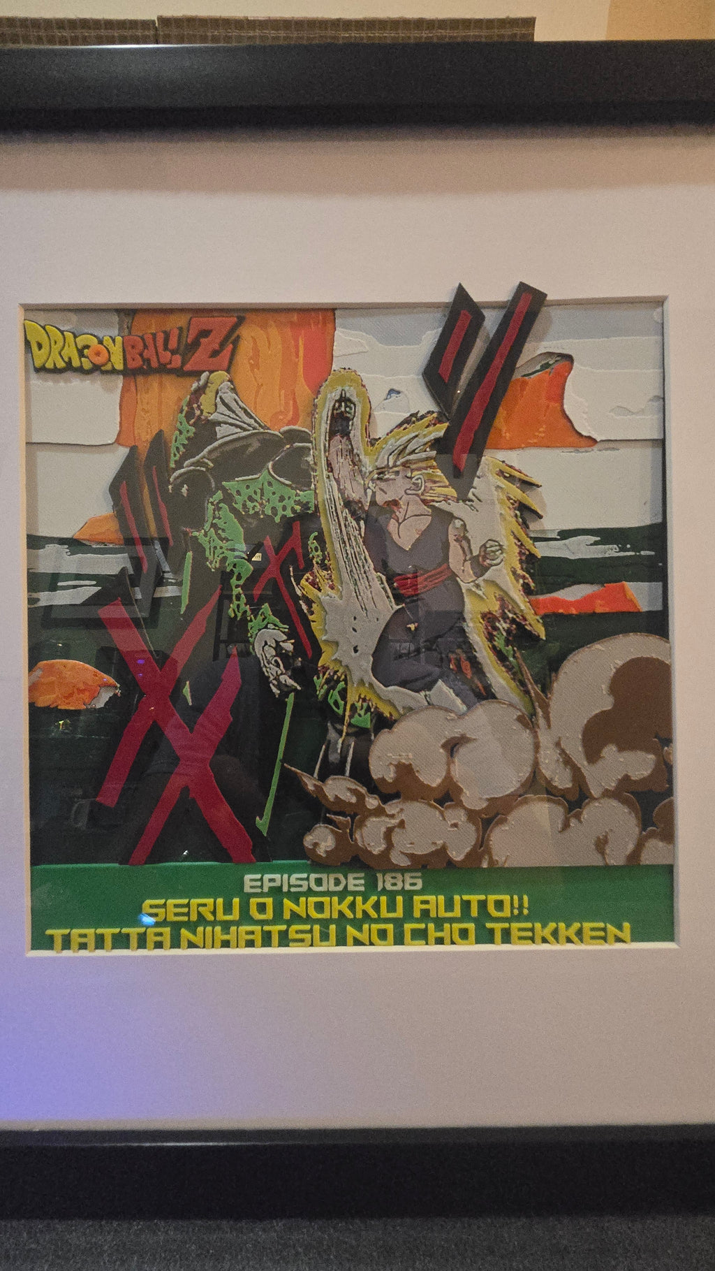Dragon Ball Z Episode 186: Gohan vs. Cell – Deluxe Framed UV-Reactive HueForge Art