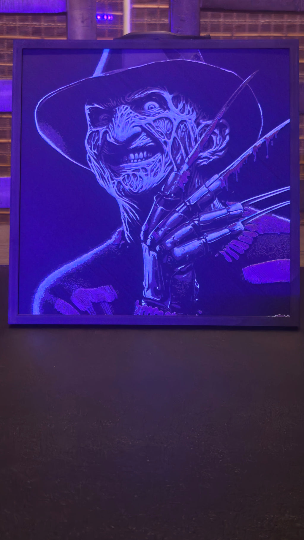 Freddy Krueger – Framed UV-Reactive HueForge Art