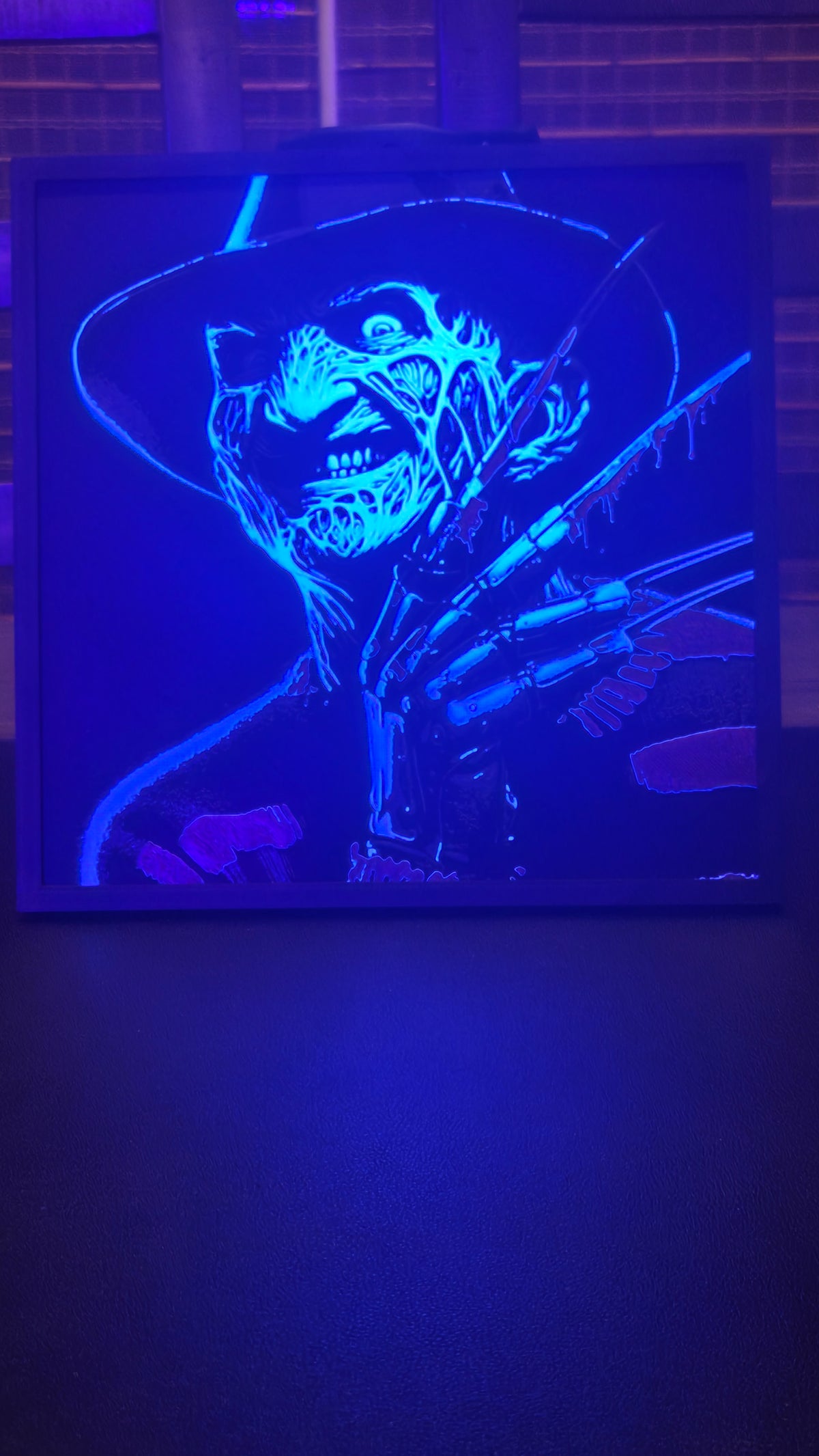 Freddy Krueger – Framed UV-Reactive HueForge Art