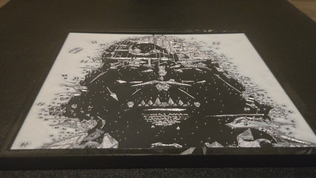 Star Wars Darth Vader Imperial Fleet – Framed 3D-Printed HueForge Art