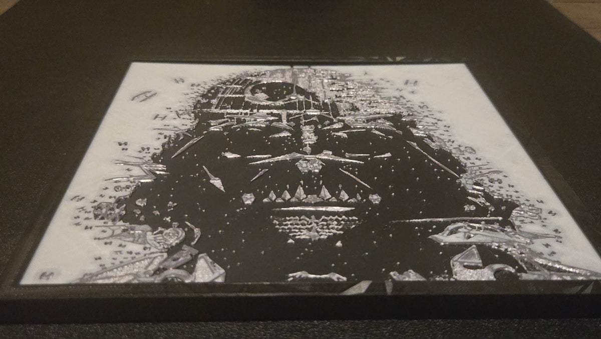 Star Wars Darth Vader Imperial Fleet – Framed 3D-Printed HueForge Art